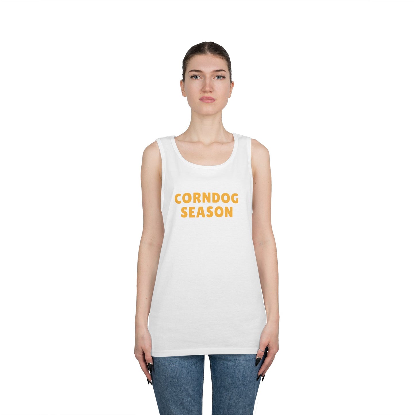 Corndog Season Unisex Heavy Cotton Tank Top - Fun Summer Apparel