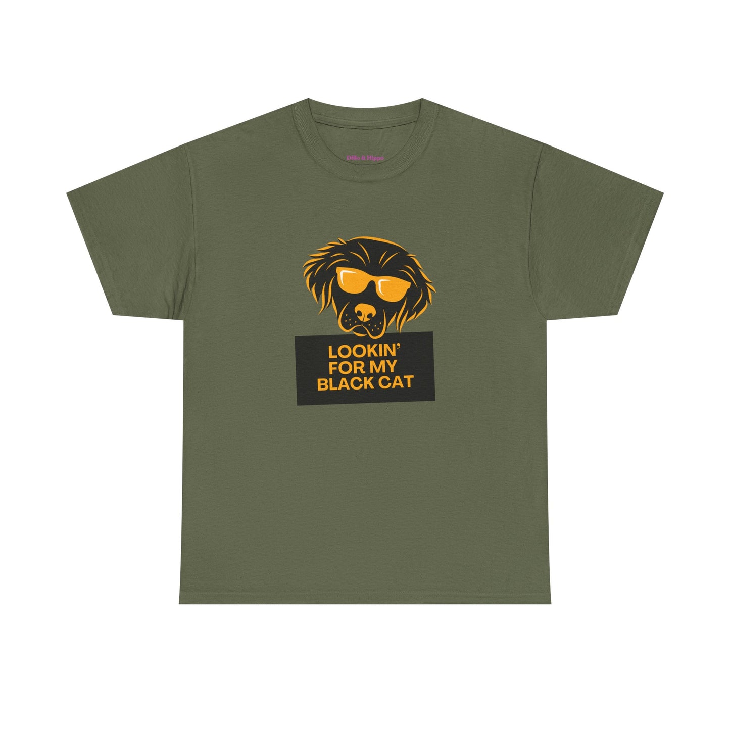 Golden Retriever with Sign // Unisex Heavy Cotton Tee