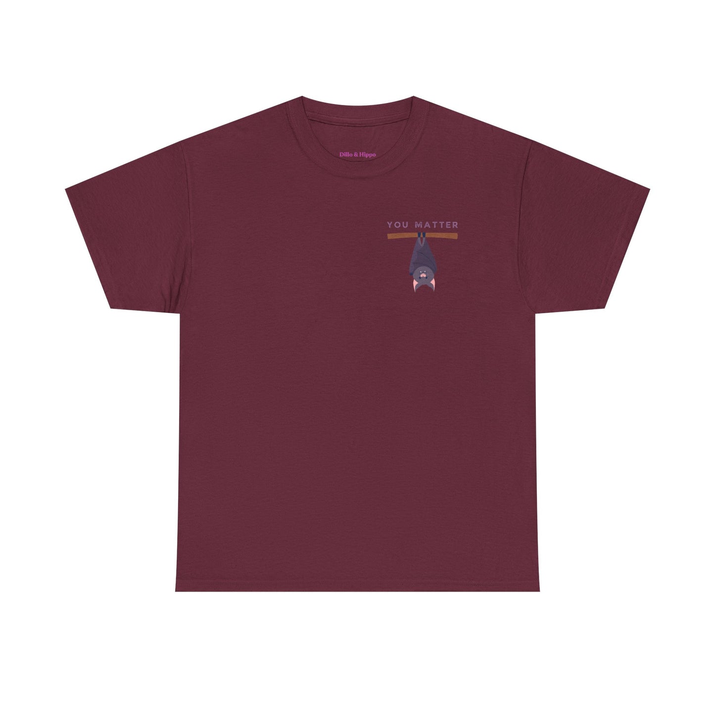 Keep Hangin' On - Bat // Inspirational Unisex Heavy Cotton Tee - 'You Matter' & 'Keep Hanging On' Design