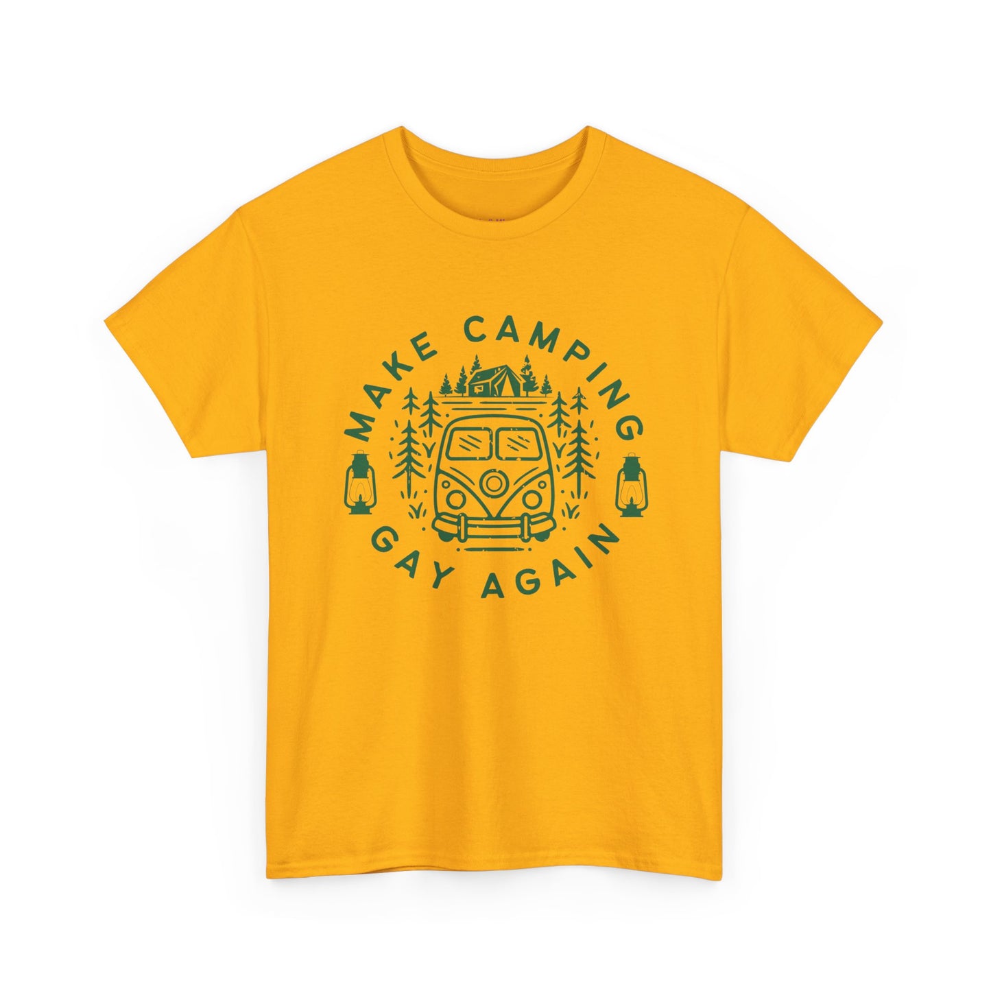 Make Camping Gay Again // Unisex Heavy Cotton Tee - Fun Outdoor Pride Shirt