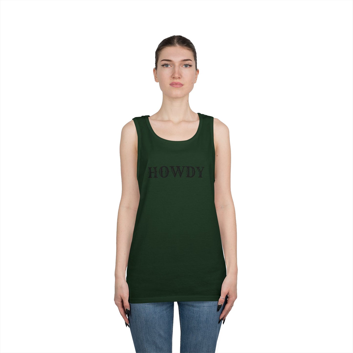 Howdy & Adios // Unisex Heavy Cotton Tank Top - Casual Summer Wear for Outdoors
