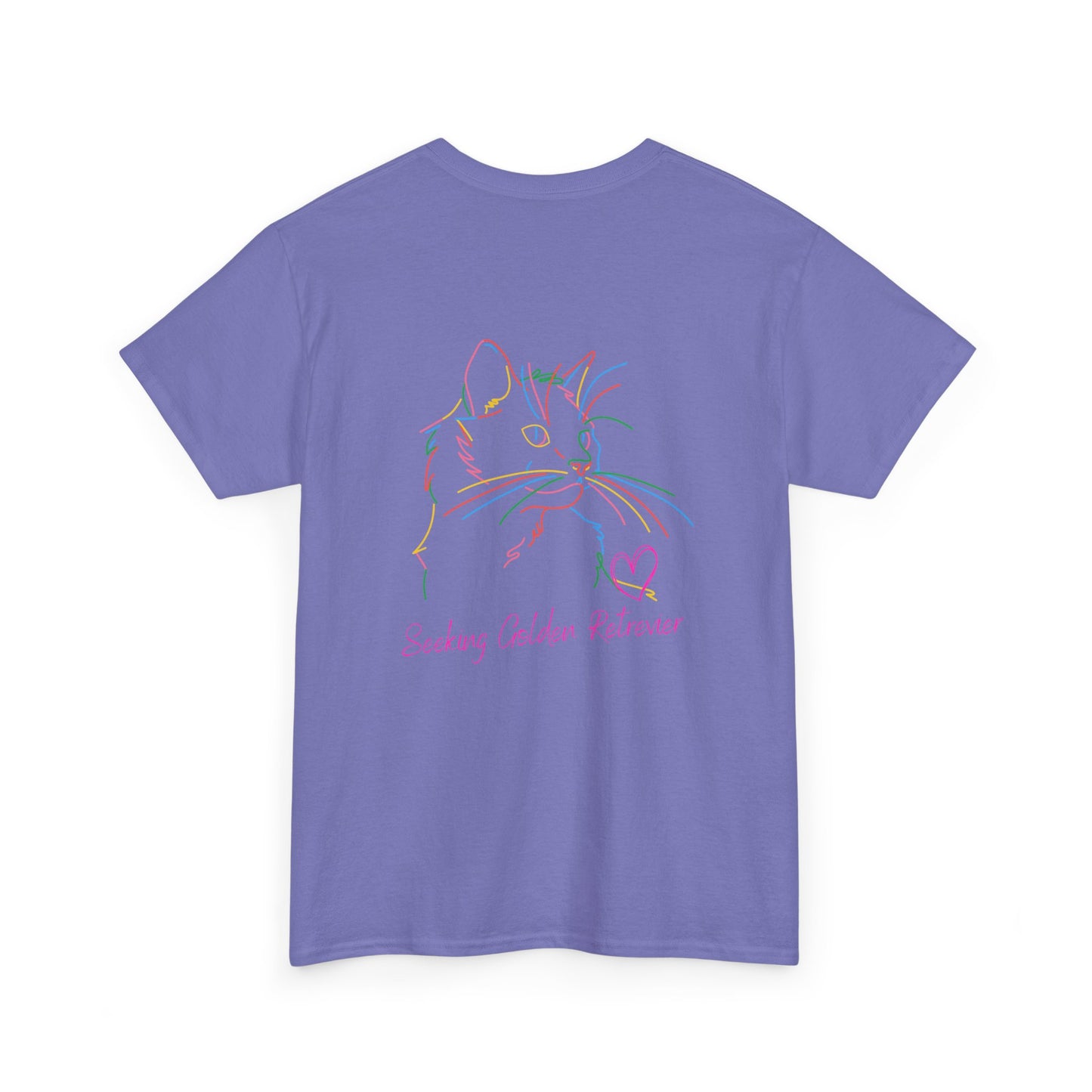 Black Cat Seeking My Golden Retriever // Unisex Heavy Cotton Tee - Relationship Dynamics