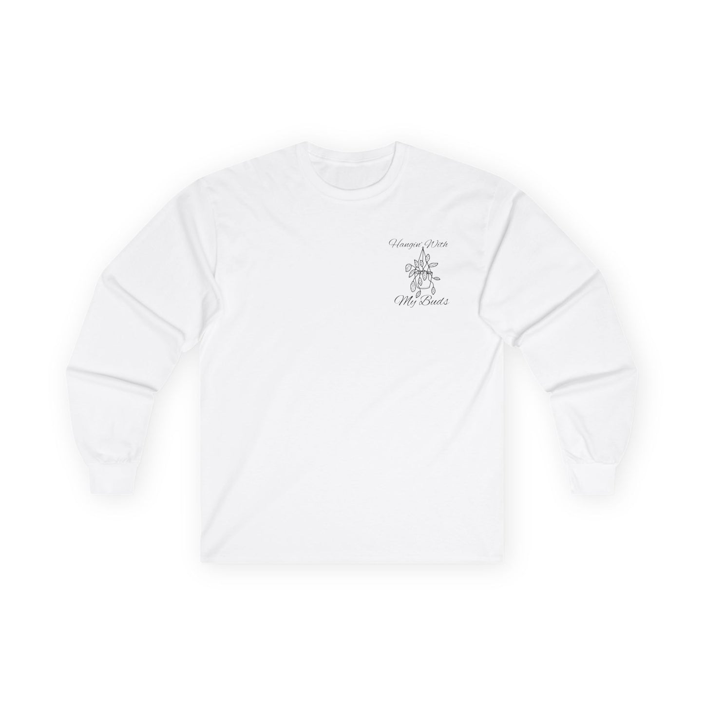 Hangin' With My Buds // Unisex Ultra Cotton Long Sleeve Tee - 'Happy Plants' Botanical Design