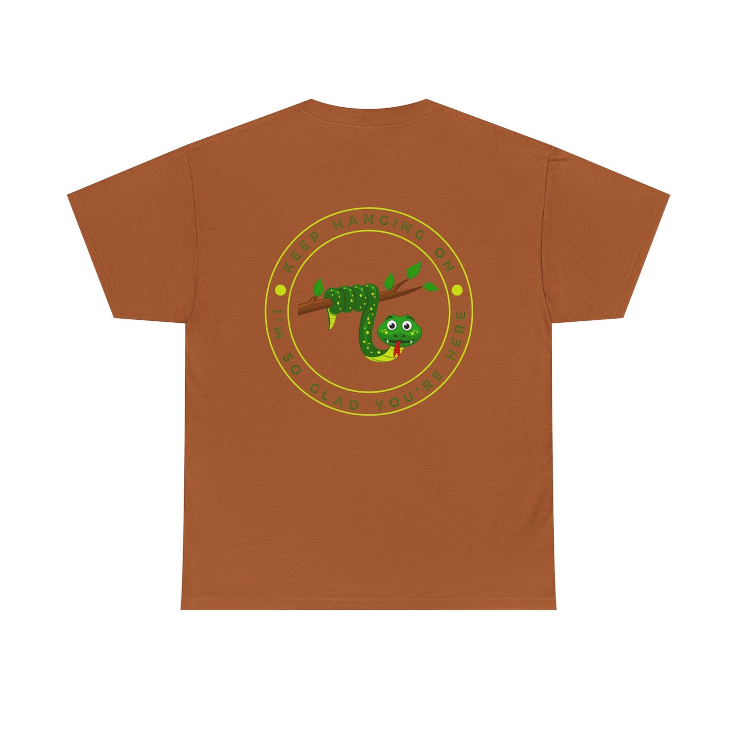 Keep Hanging On - Snake // Unisex Heavy Cotton Tee - Positive Message T-Shirt