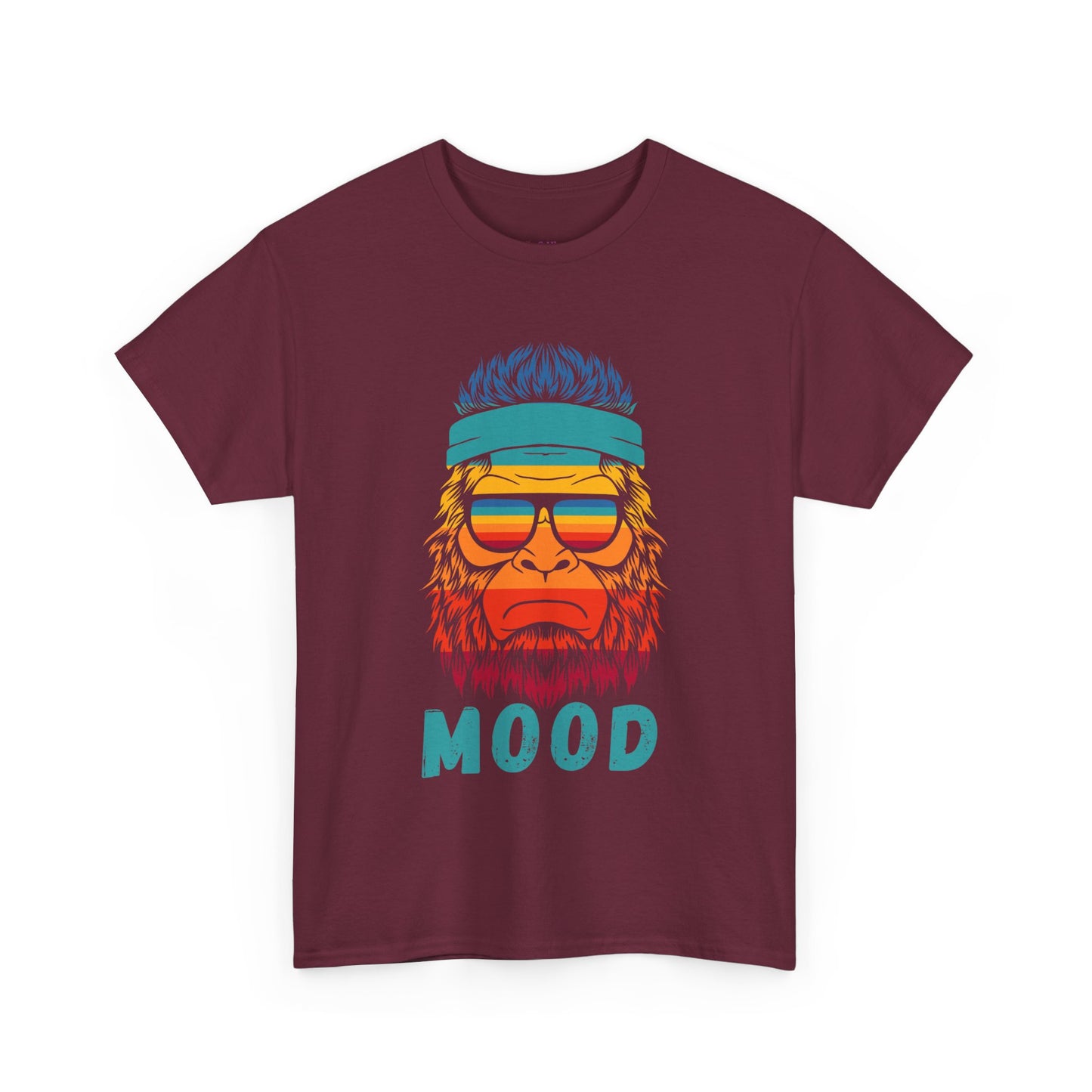 Bigfoot Mood // Retro Mood Unisex Heavy Cotton Tee - Colorful Graphic T-Shirt