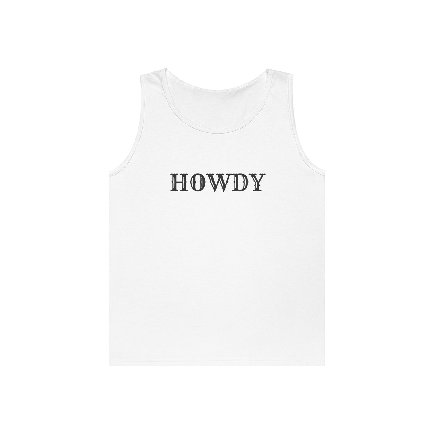 Howdy & Adios // Unisex Heavy Cotton Tank Top - Casual Summer Wear for Outdoors