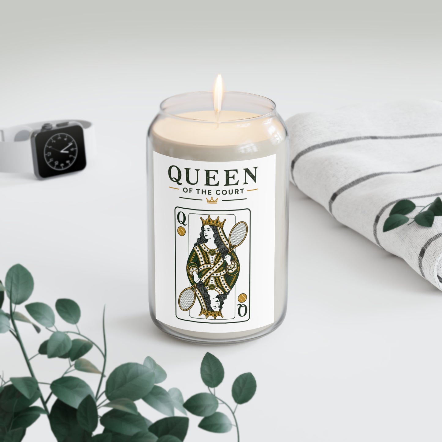 Tennis- Queen of the Court - Vintage Playing Card- Scented Soy Candle – 13.75 oz