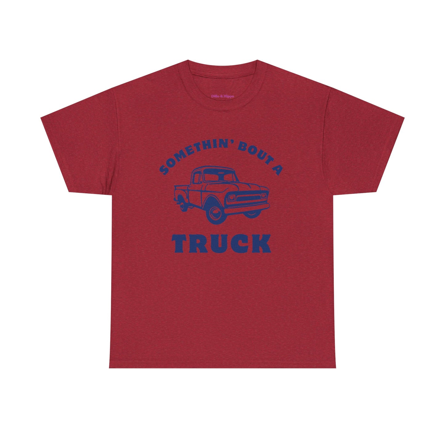 Somethin' Bout a Truck - Navy Pickup // Unisex Heavy Cotton Tee - Perfect for Truck Lovers