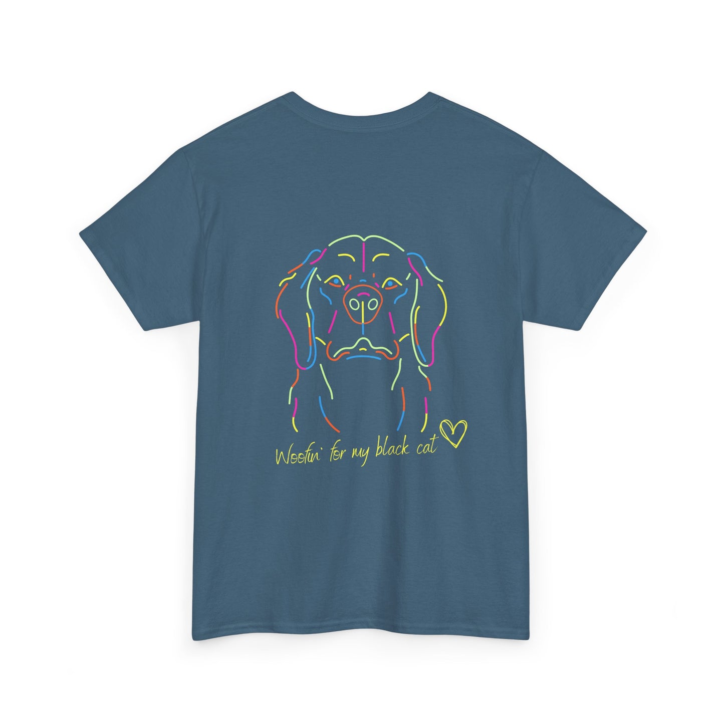 Golden Retriever Woofin' For My Black Cat // Unisex Heavy Cotton Tee - Relationship Dynamics