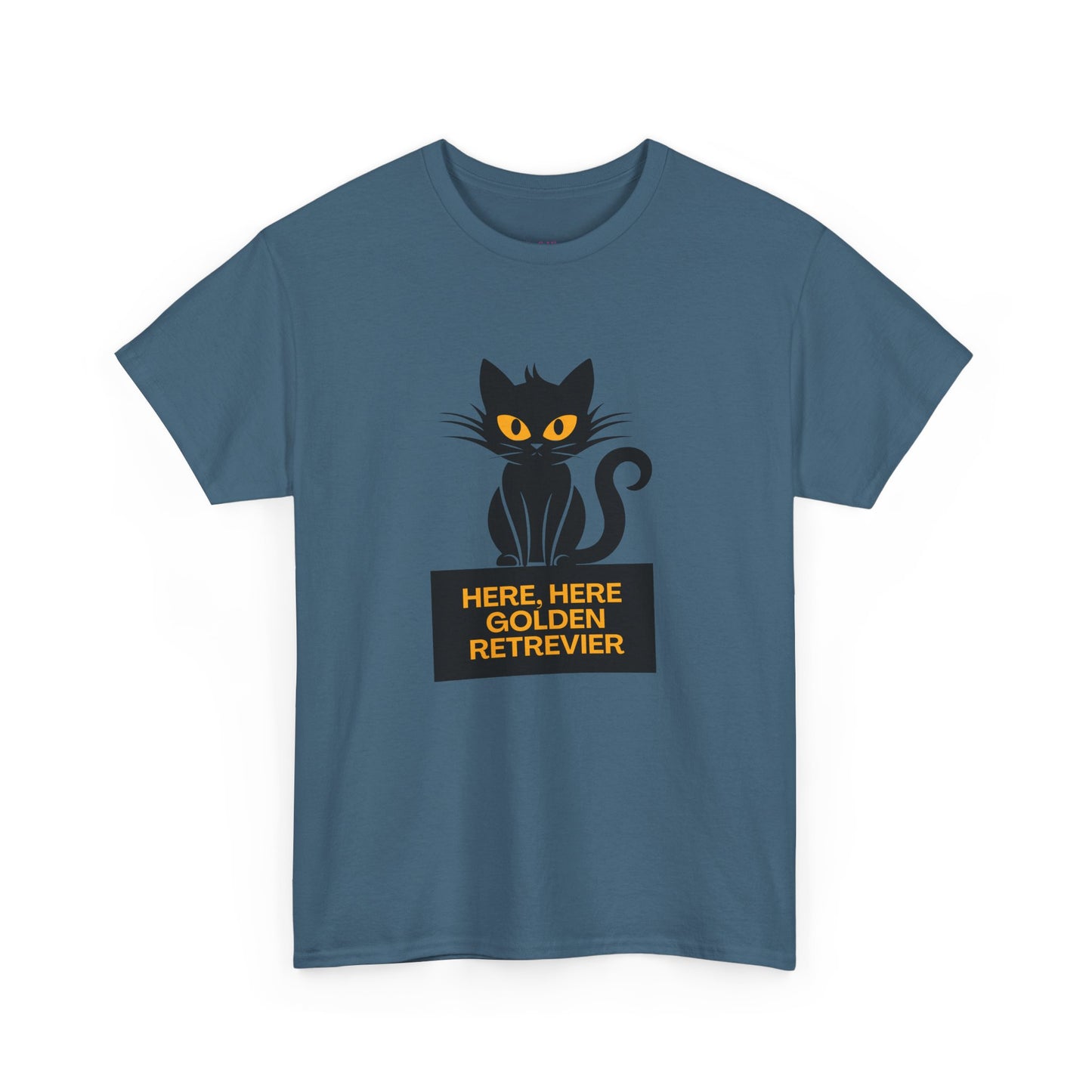Black Cat with Sign // Unisex Heavy Cotton Tee