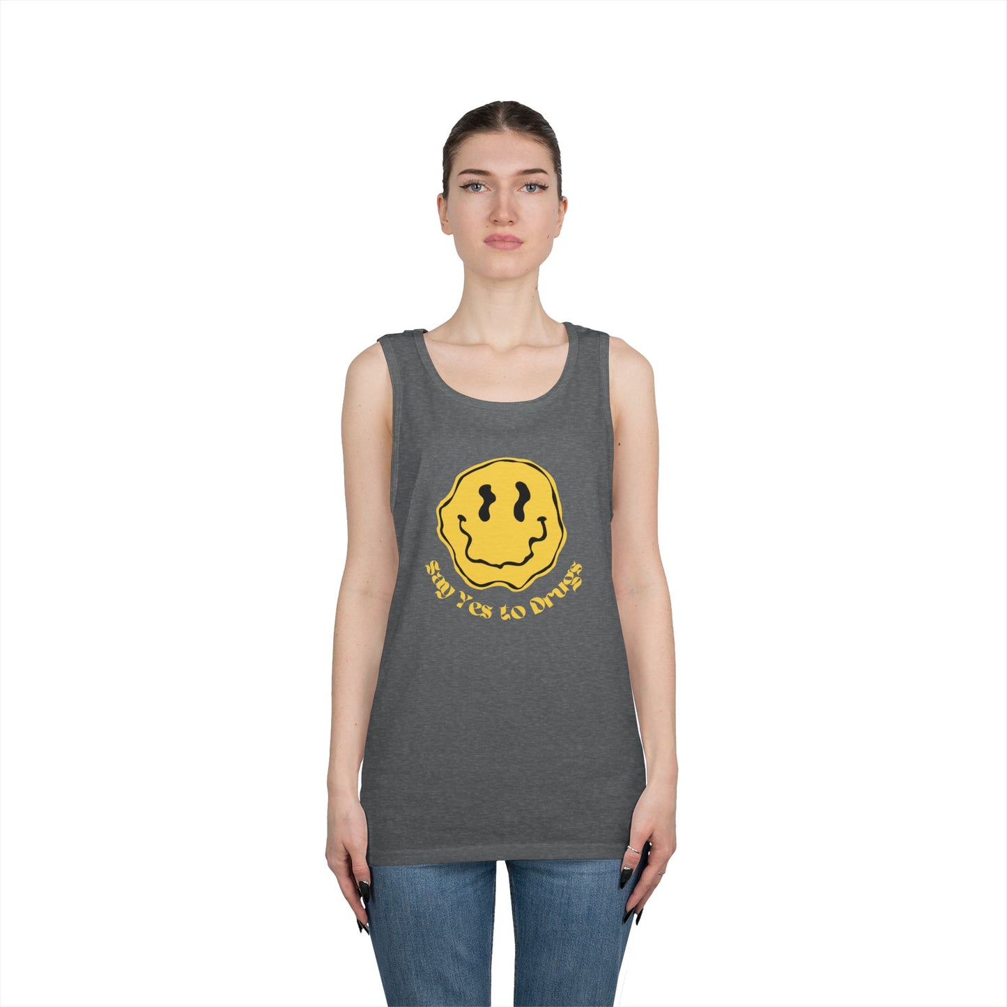 "Say Yes to Drugs" Smiley Graphic // Unisex Heavy Cotton Tank Top