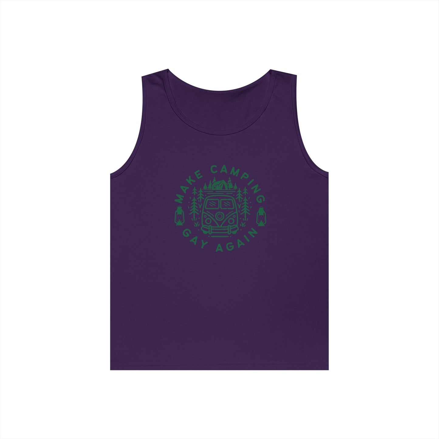 Make Camping Gay Again // Unisex Heavy Cotton Tank Top - Pride Outdoor Apparel