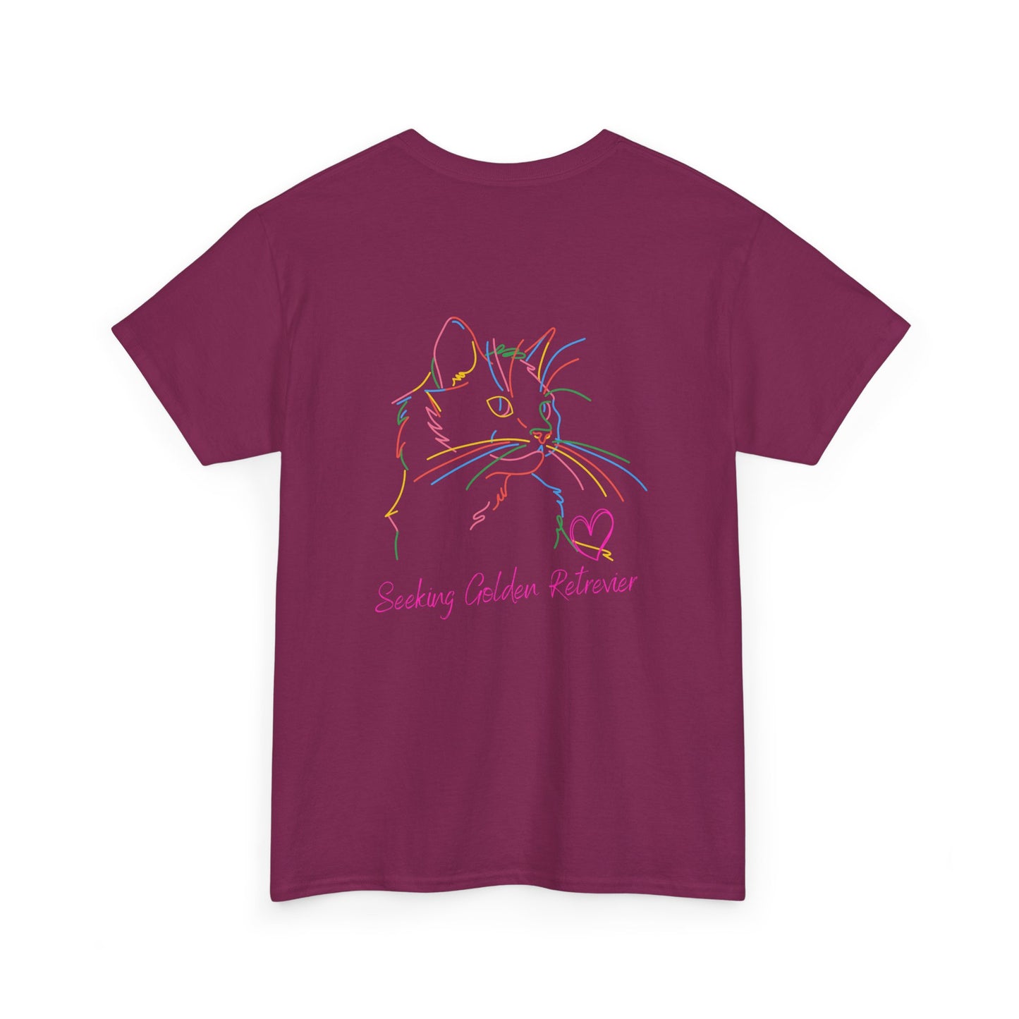 Black Cat Seeking My Golden Retriever // Unisex Heavy Cotton Tee - Relationship Dynamics