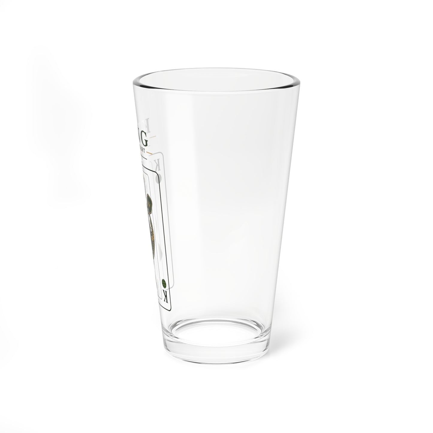 Pickleball - King of the Court - Vintage Playing Card - - 16oz Mixing Glass – Cocktail Shaker Glass or Beer Pint