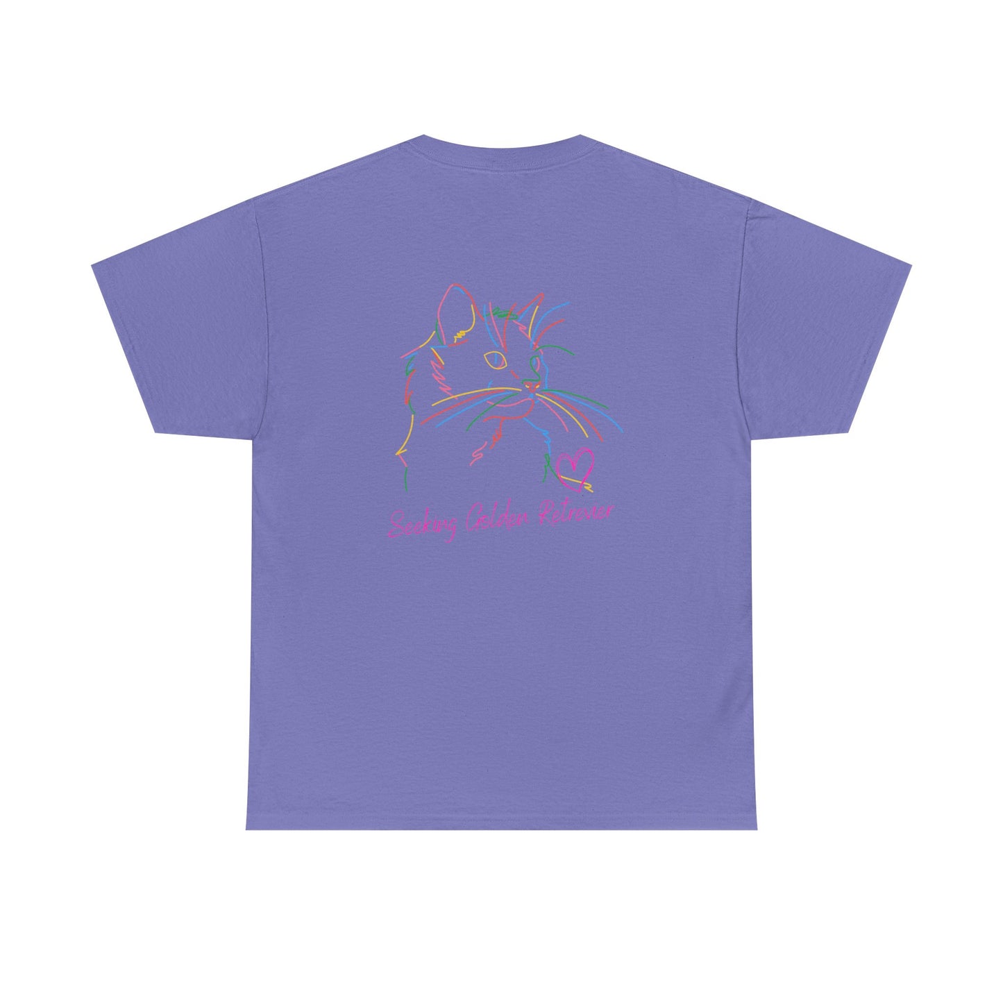 Black Cat Seeking My Golden Retriever // Unisex Heavy Cotton Tee - Relationship Dynamics