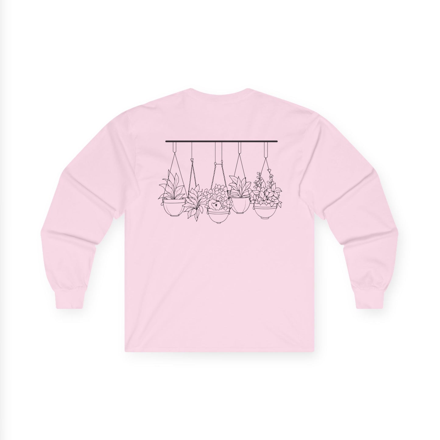 Hangin' With My Buds // Unisex Ultra Cotton Long Sleeve Tee - 'Happy Plants' Botanical Design