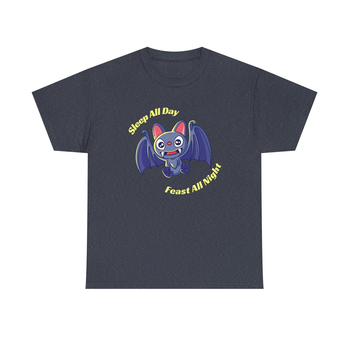 Cute Bat Unisex Heavy Cotton Tee - Fun Graphic Tee, Halloween Costume Shirt, Gift for Kids, Animal Lover Tee, Everyday Casual Wear