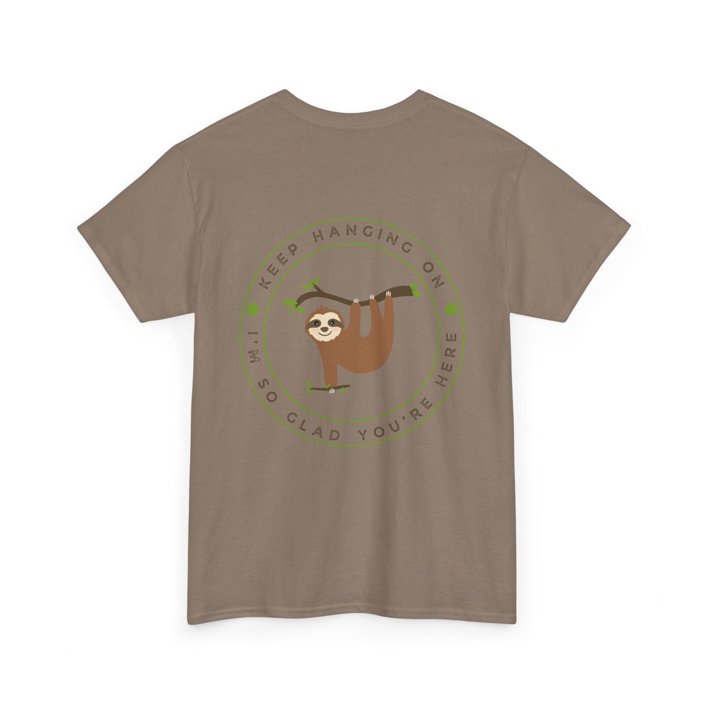 Keep Hangin' On - Sloth // Unisex Heavy Cotton Tee - Motivational