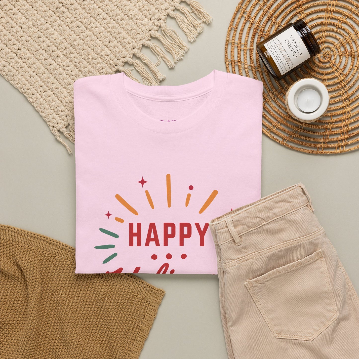 Happy Holigays Simple Unisex Heavy Cotton Tee