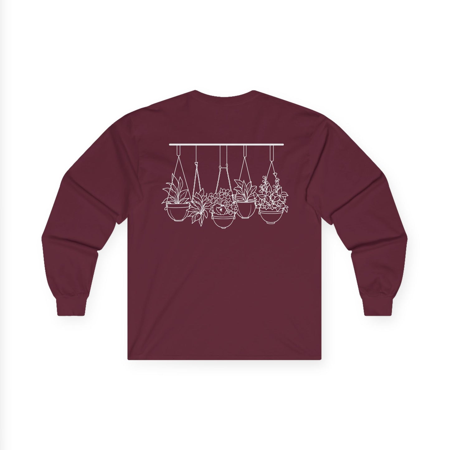 Hangin' With My Buds // Unisex Ultra Cotton Long Sleeve Tee - 'Happy Plants' Botanical Design