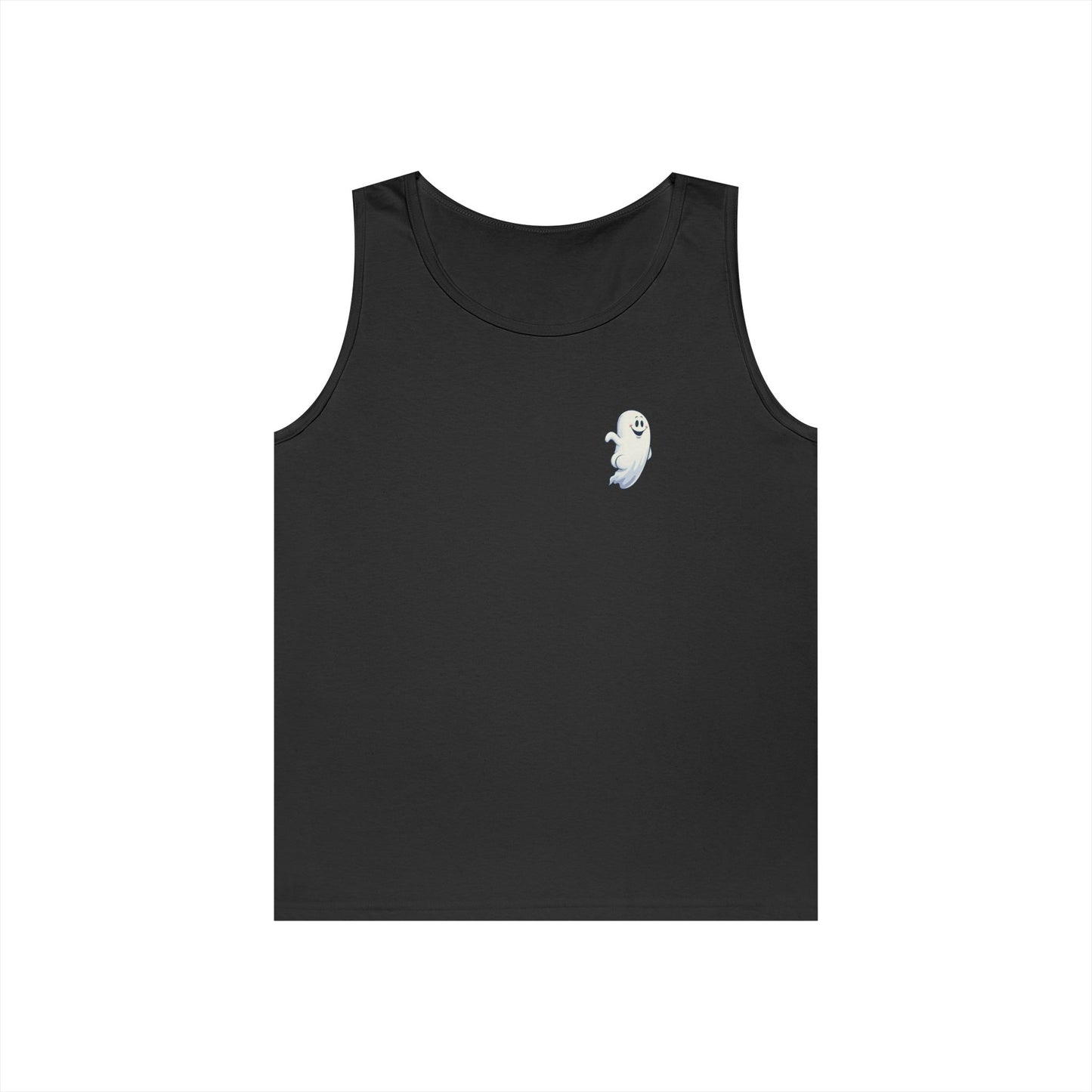 Power Bottom Autumn - White Ghost // Unisex Heavy Cotton Ghost Theme Tank Top - Fall Vibes