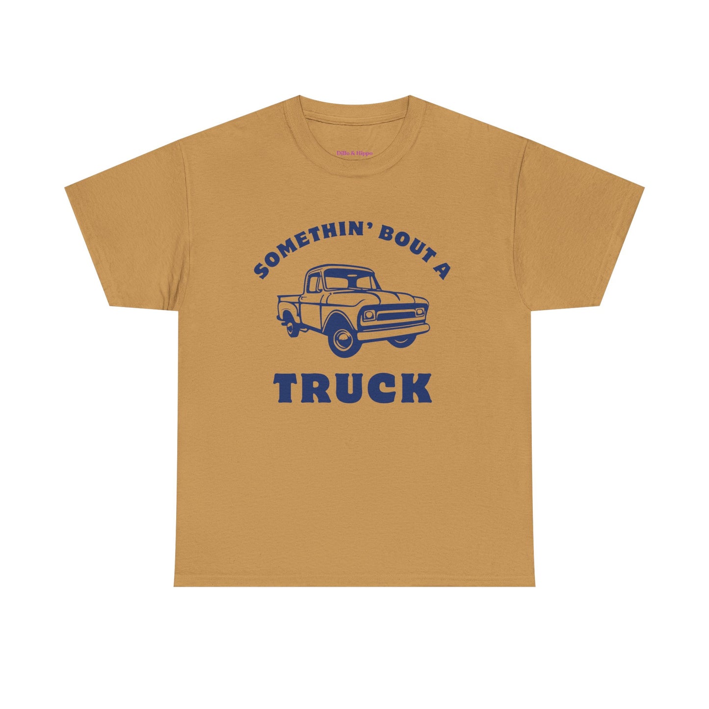 Somethin' Bout a Truck - Navy Pickup // Unisex Heavy Cotton Tee - Perfect for Truck Lovers