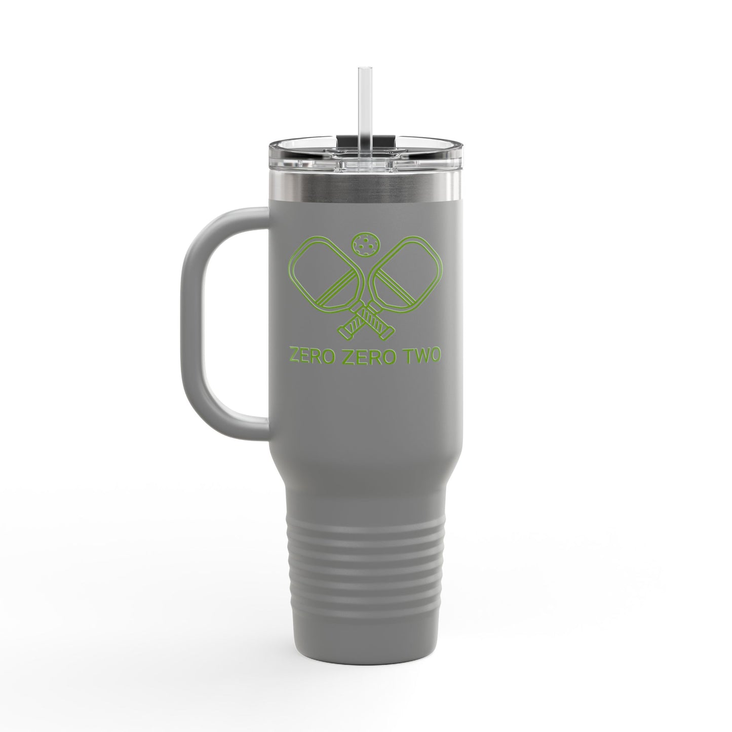 Zero Zero Two // Insulated Travel Mug, 40oz - Blue Text