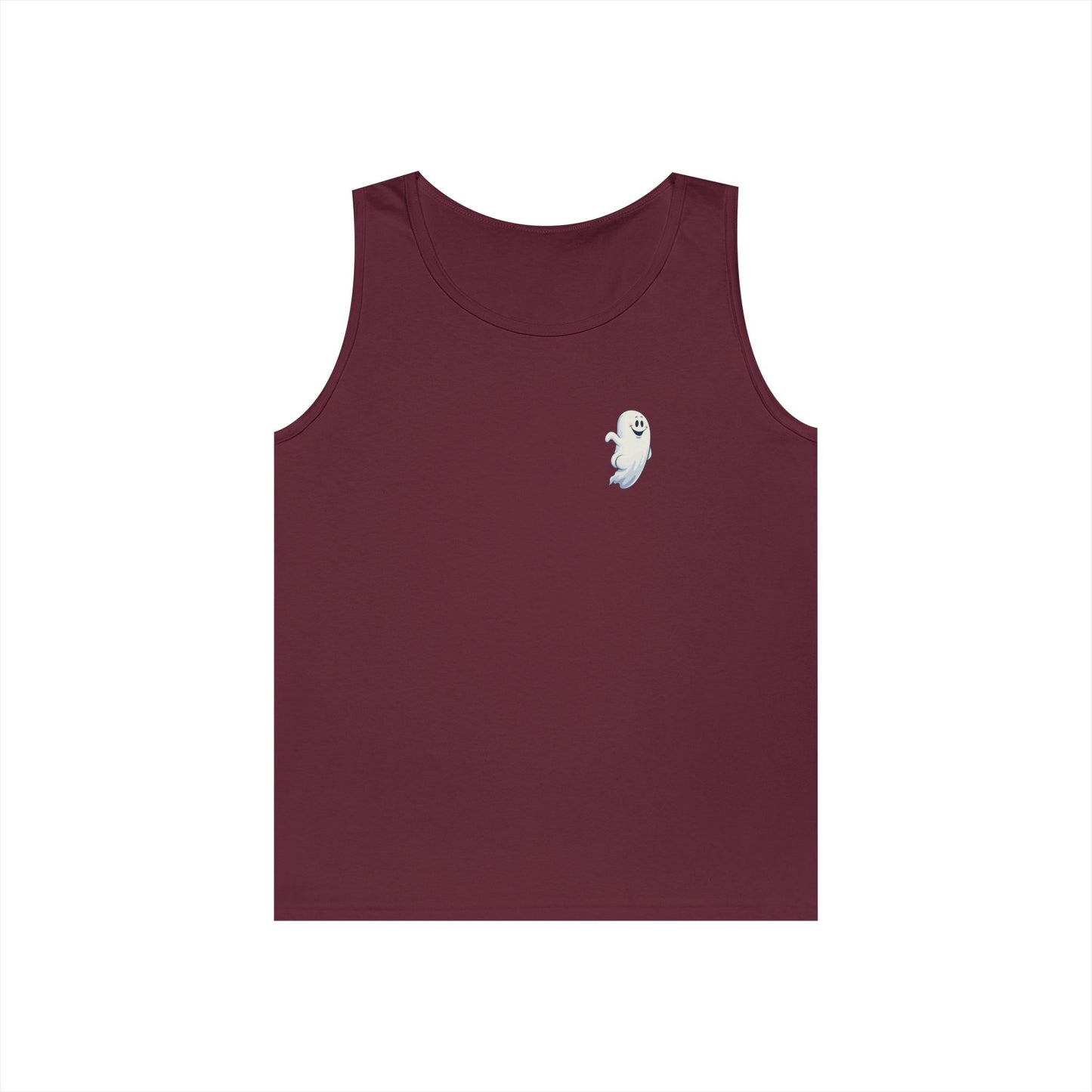 Power Bottom Autumn - White Ghost // Unisex Heavy Cotton Ghost Theme Tank Top - Fall Vibes