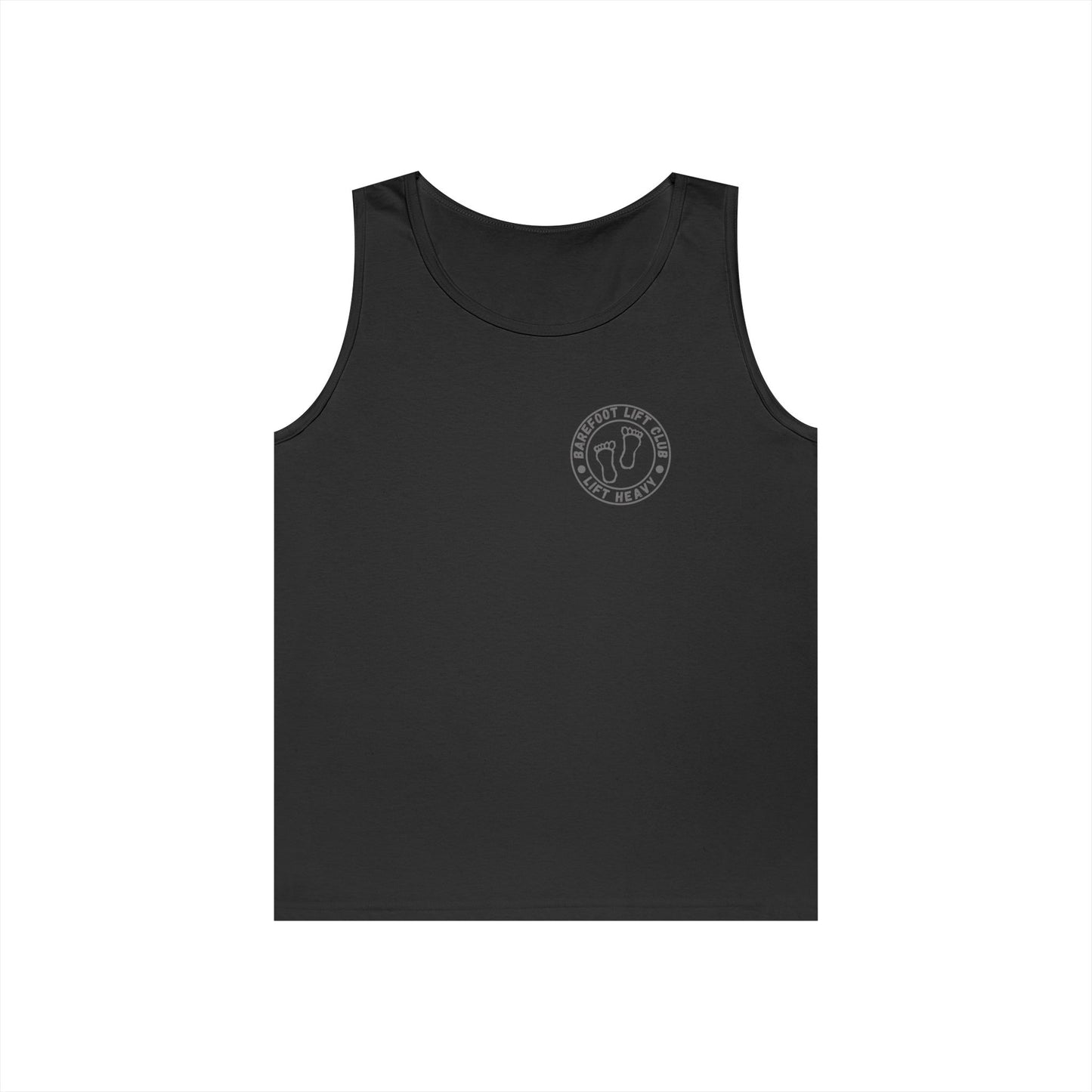 Barefoot Lift Club // Bigfoot Founding Member // Double Sided Unisex Heavy Cotton Tank Top