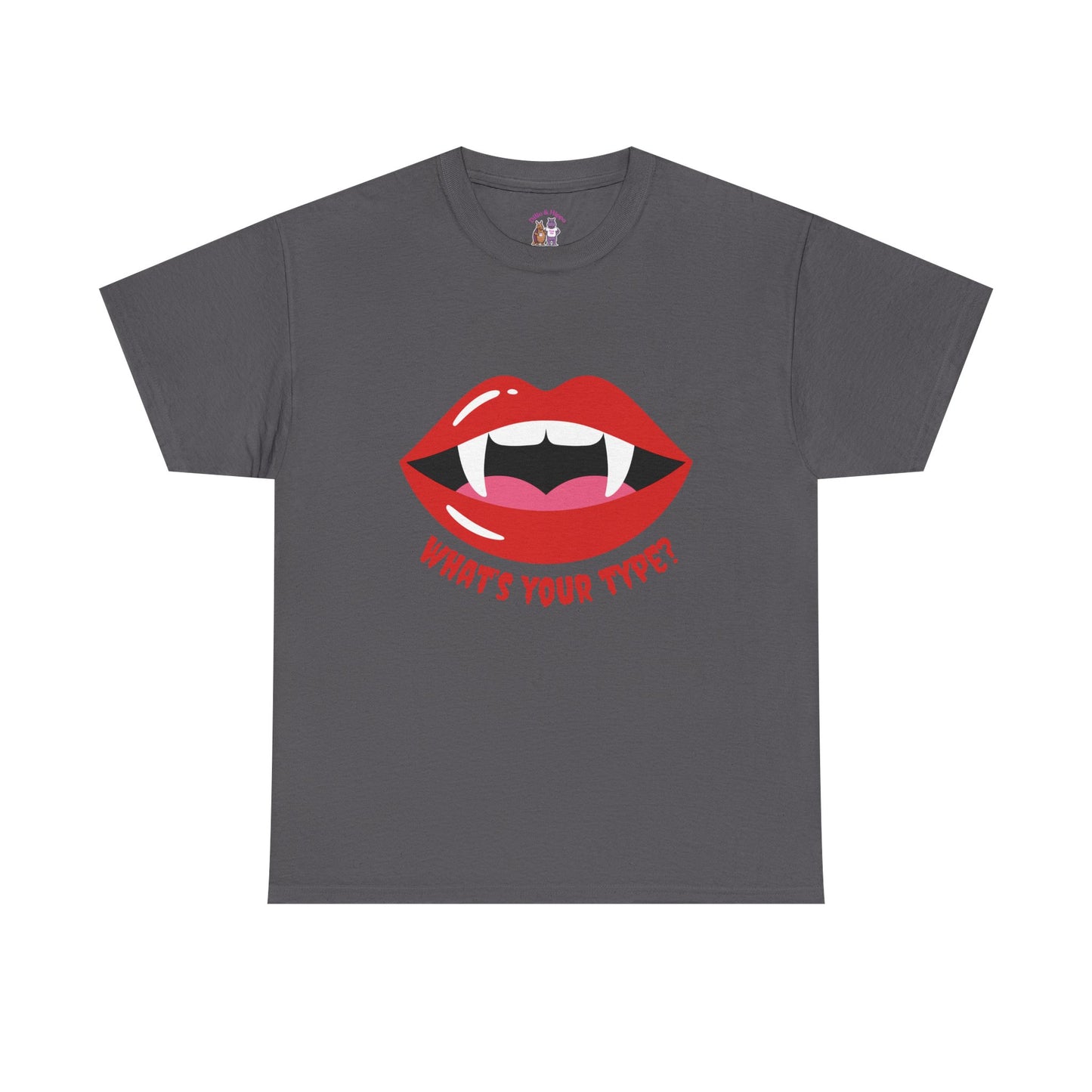 Vampire Lips Tee: Unisex Heavy Cotton Tee for Halloween, Party, Gift, Funny T-Shirt, Casual Wear, Trendy Fashion