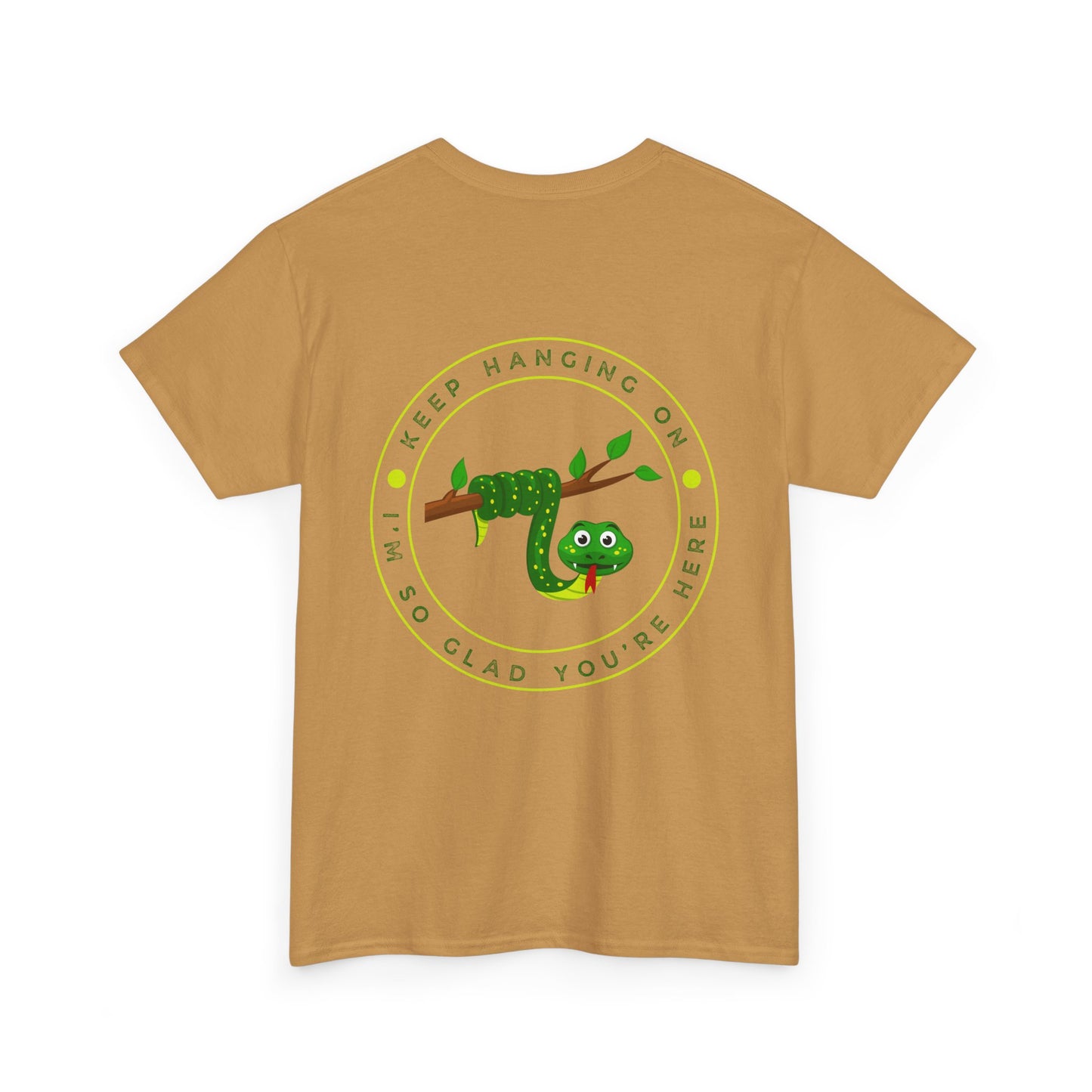 Keep Hanging On - Snake // Unisex Heavy Cotton Tee - Positive Message T-Shirt
