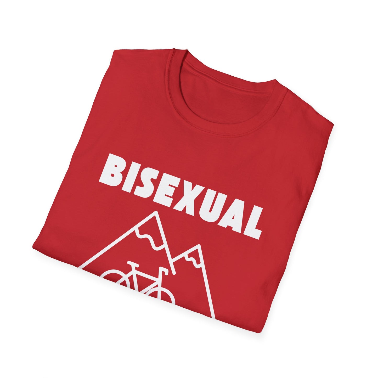 Bisexual (Mountain) Bicyclist // Unisex Softstyle T-Shirt