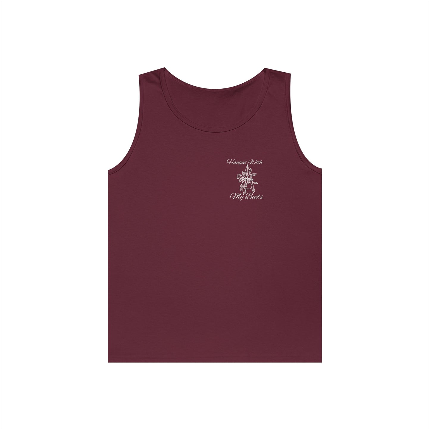 Hangin' With My Buds // Happy Plant Lover Unisex Heavy Cotton Tank Top - Perfect for Gardening Enthusiasts