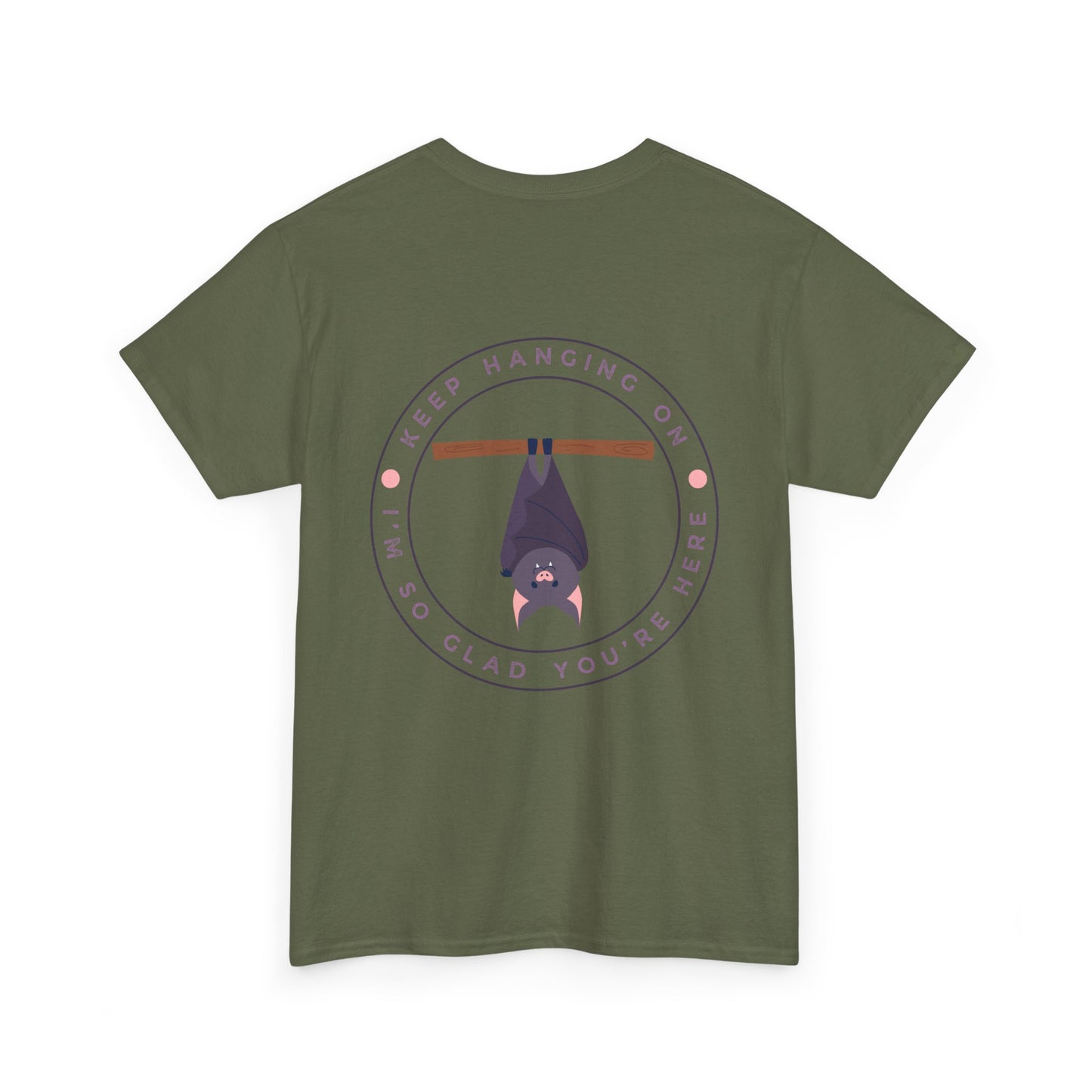 Keep Hangin' On - Bat // Inspirational Unisex Heavy Cotton Tee - 'You Matter' & 'Keep Hanging On' Design