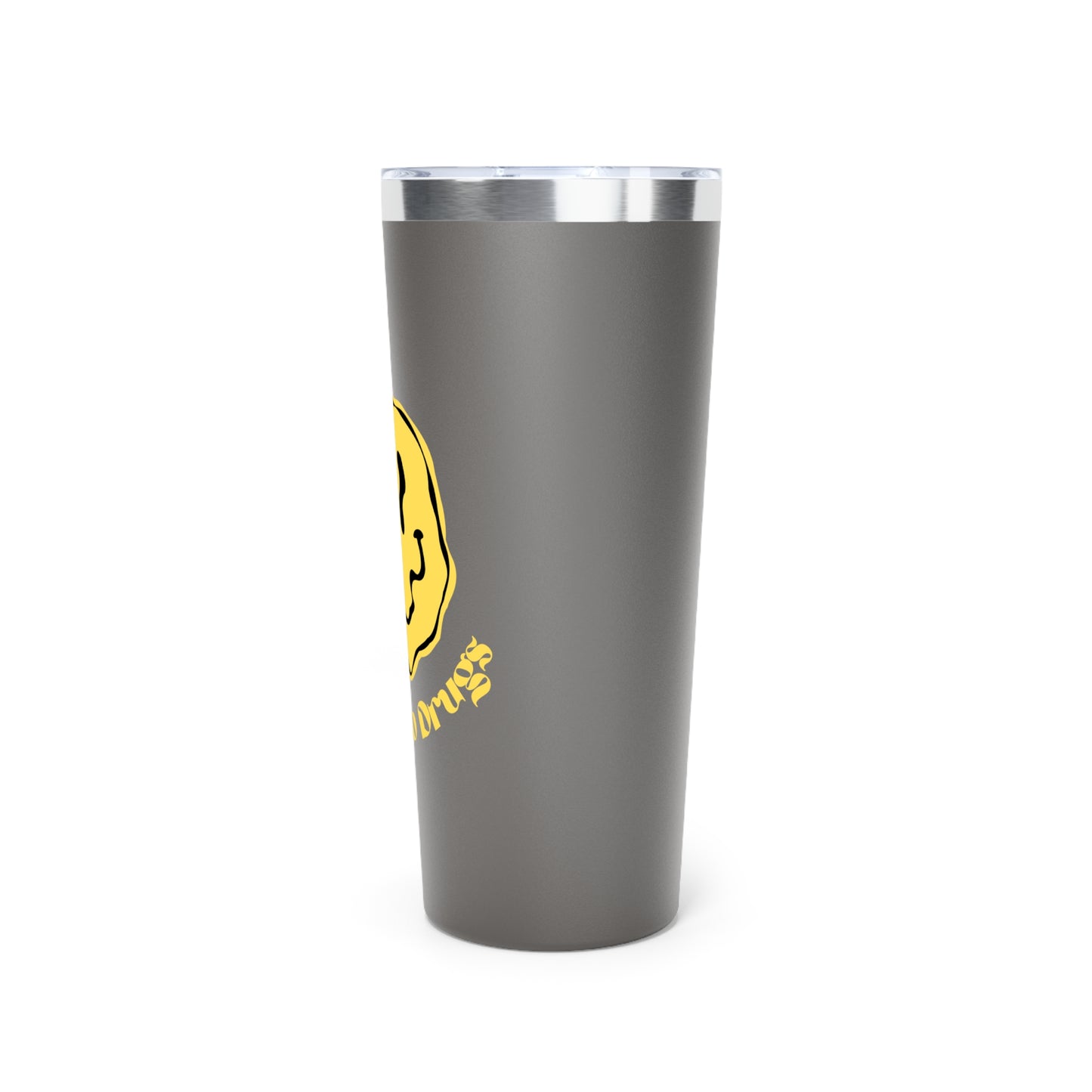 Say Yes to Drugs Smiley // Copper Vacuum Insulated Tumbler, 22oz - Blue Text