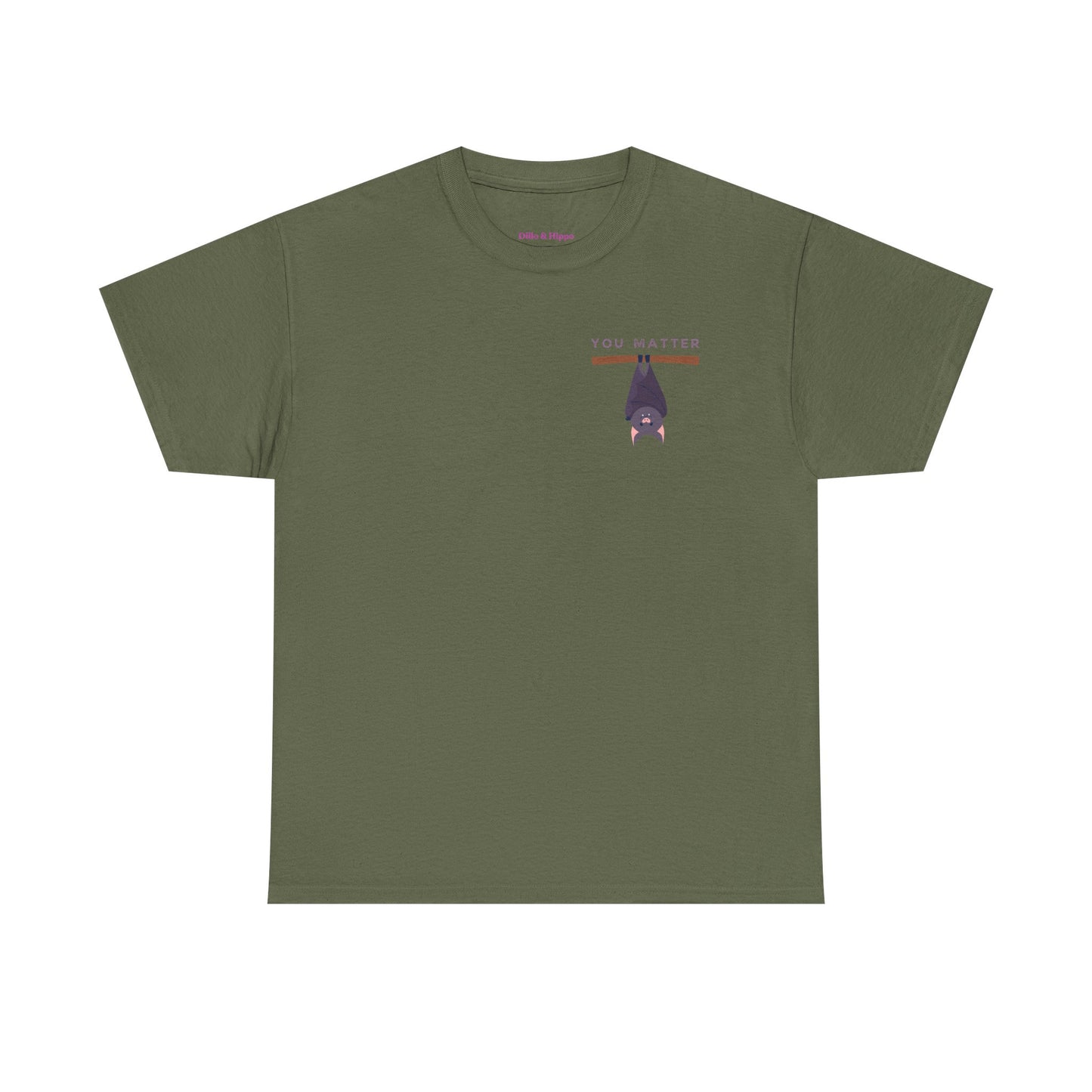 Keep Hangin' On - Bat // Inspirational Unisex Heavy Cotton Tee - 'You Matter' & 'Keep Hanging On' Design