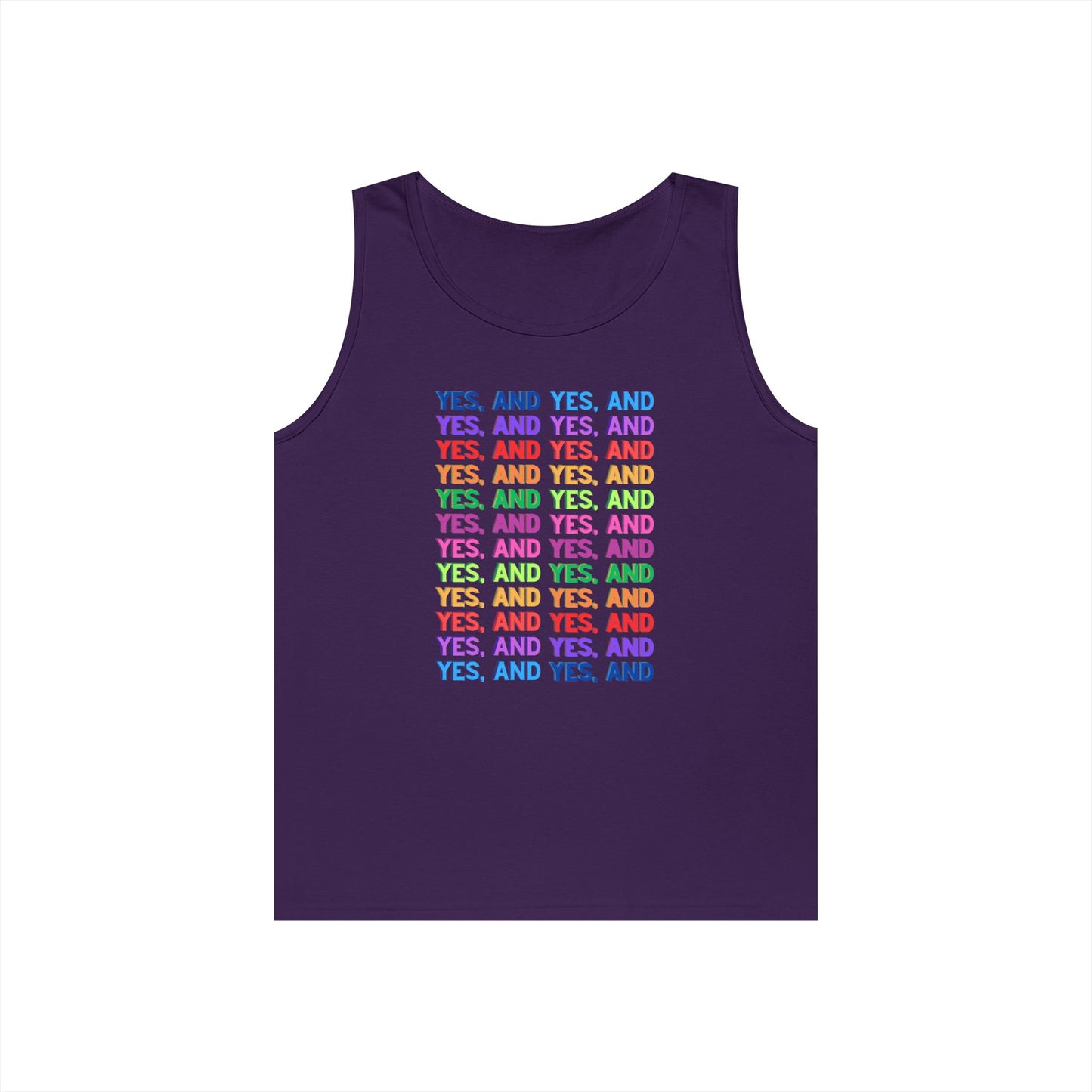 Improv, "Yes, And" // Positive Vibes Unisex Cotton Tank Top - Colorful 'YES' Design