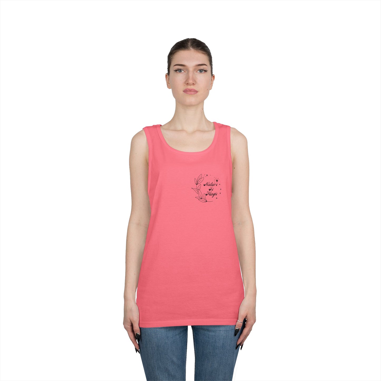 Nature is Magic - Pocket Placement // Unisex Heavy Cotton Tank Top - Design for Outdoor Lovers