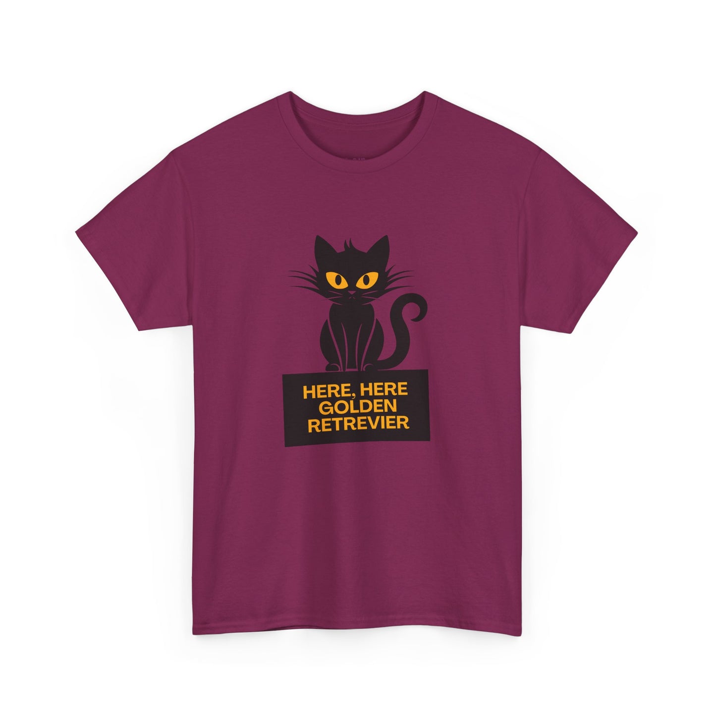 Black Cat with Sign // Unisex Heavy Cotton Tee