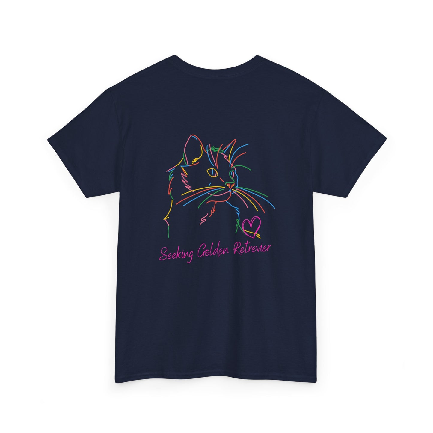 Black Cat Seeking My Golden Retriever // Unisex Heavy Cotton Tee - Relationship Dynamics