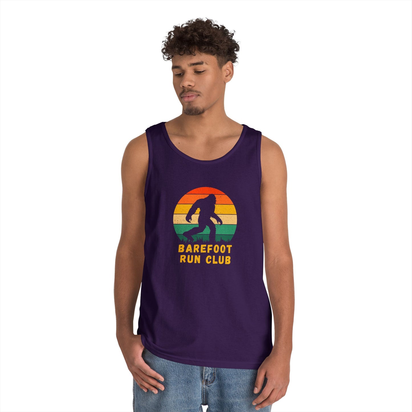 Barefoot Run Club Silhouette // Unisex Heavy Cotton Tank Top