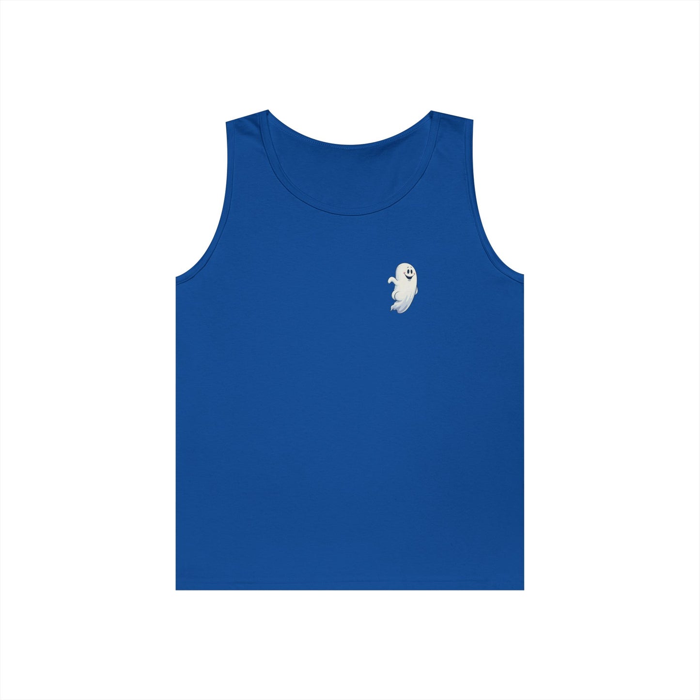 Power Bottom Autumn - White Ghost // Unisex Heavy Cotton Ghost Theme Tank Top - Fall Vibes