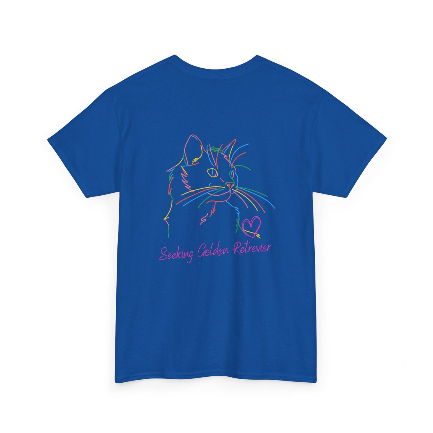 Black Cat Seeking My Golden Retriever // Unisex Heavy Cotton Tee - Relationship Dynamics