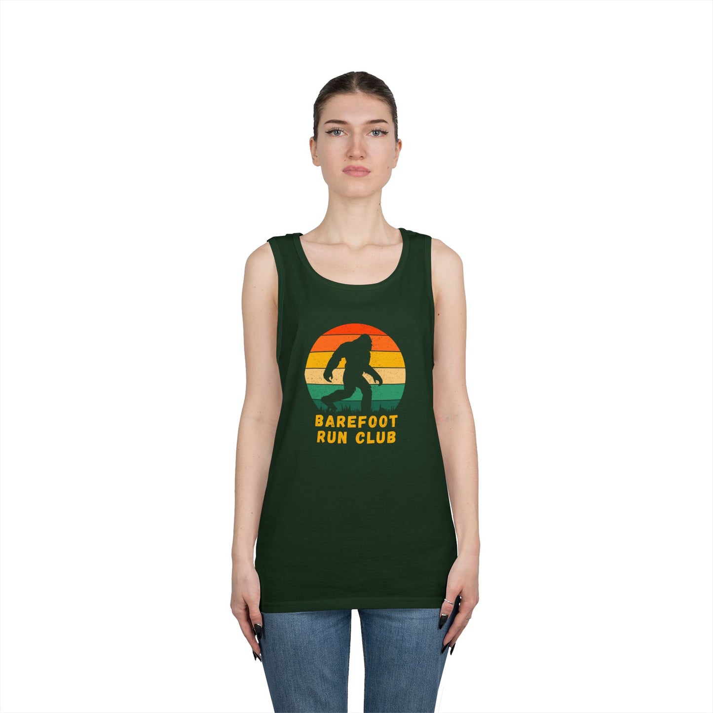 Barefoot Run Club Silhouette // Unisex Heavy Cotton Tank Top