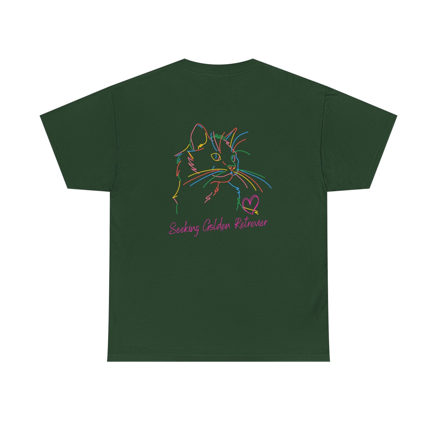 Black Cat Seeking My Golden Retriever // Unisex Heavy Cotton Tee - Relationship Dynamics