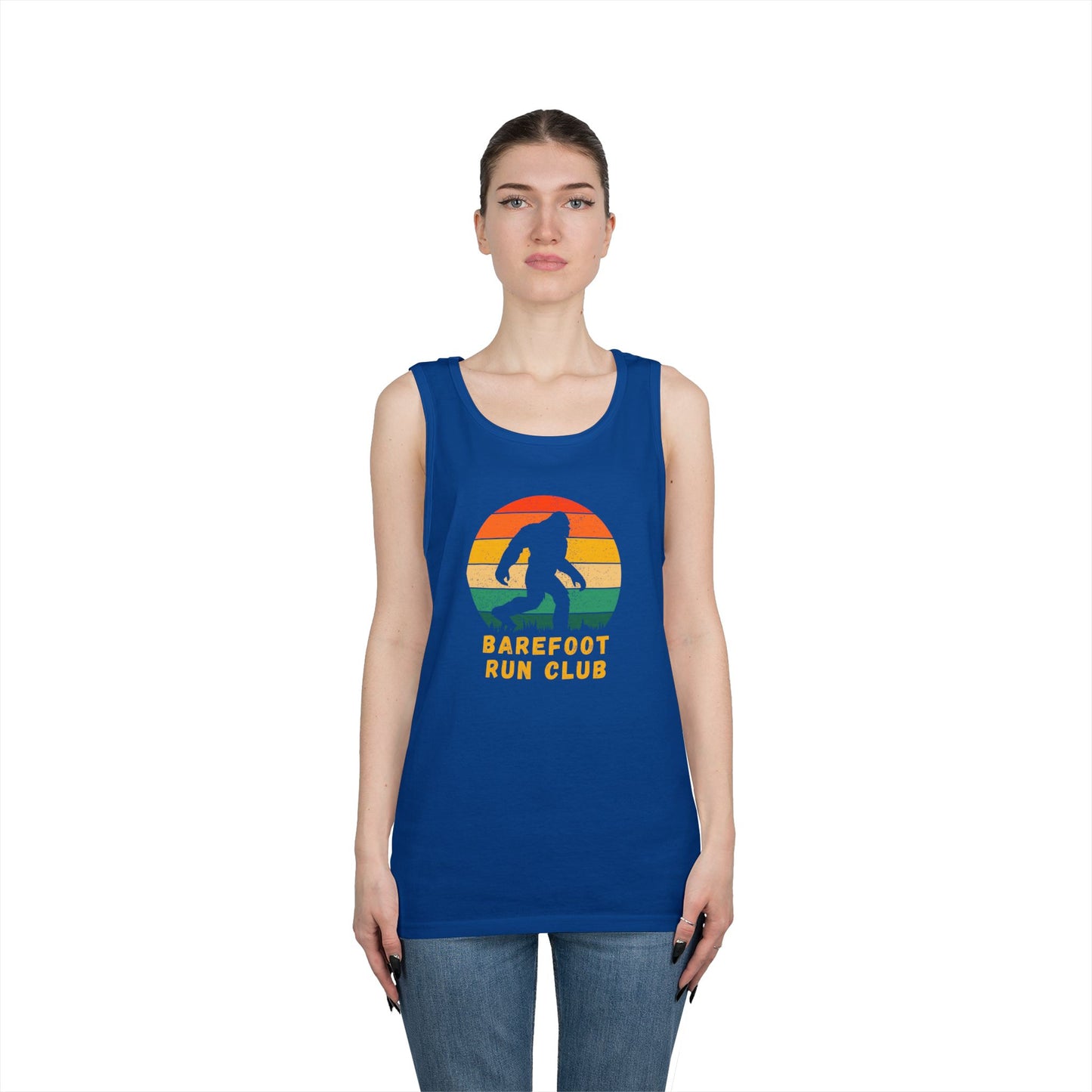 Barefoot Run Club Silhouette // Unisex Heavy Cotton Tank Top
