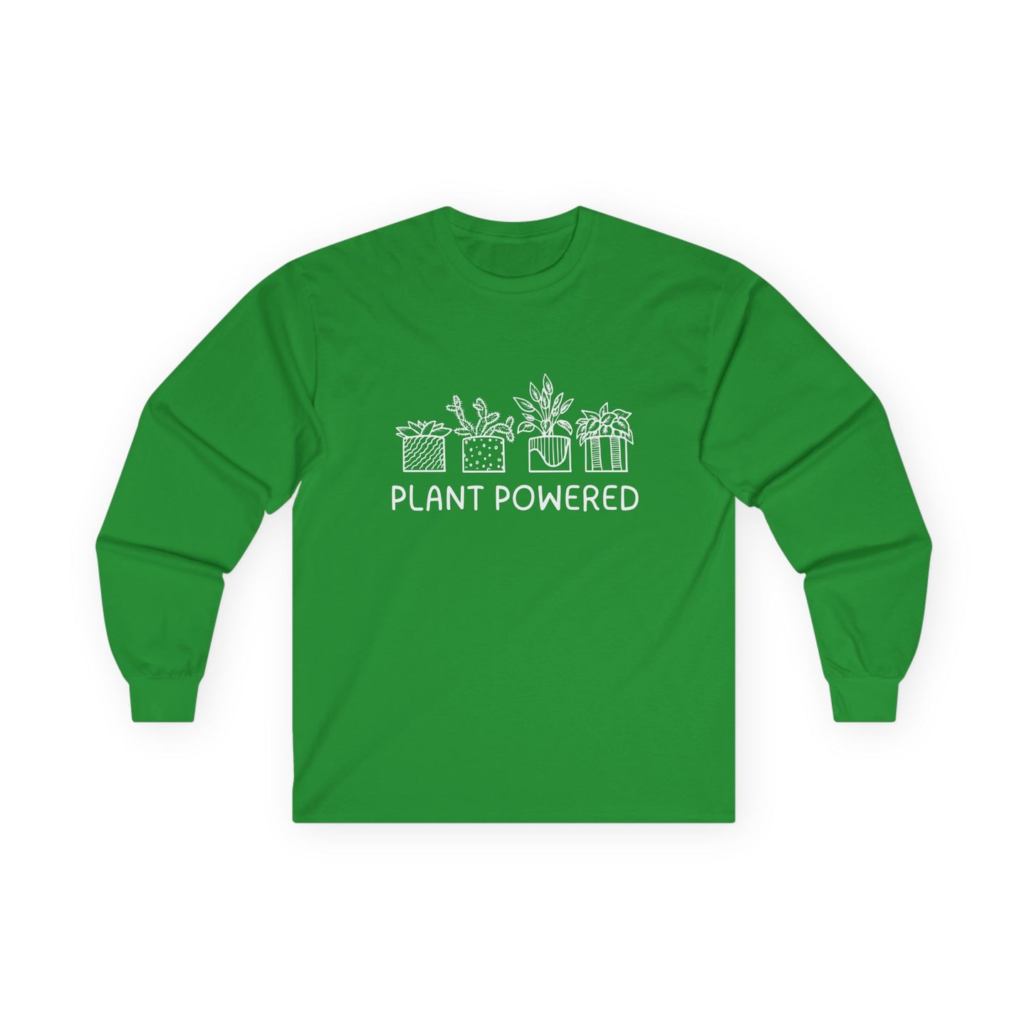 Plant Powered // Unisex Long Sleeve Tee - Eco-Friendly Plant Lovers Shirt