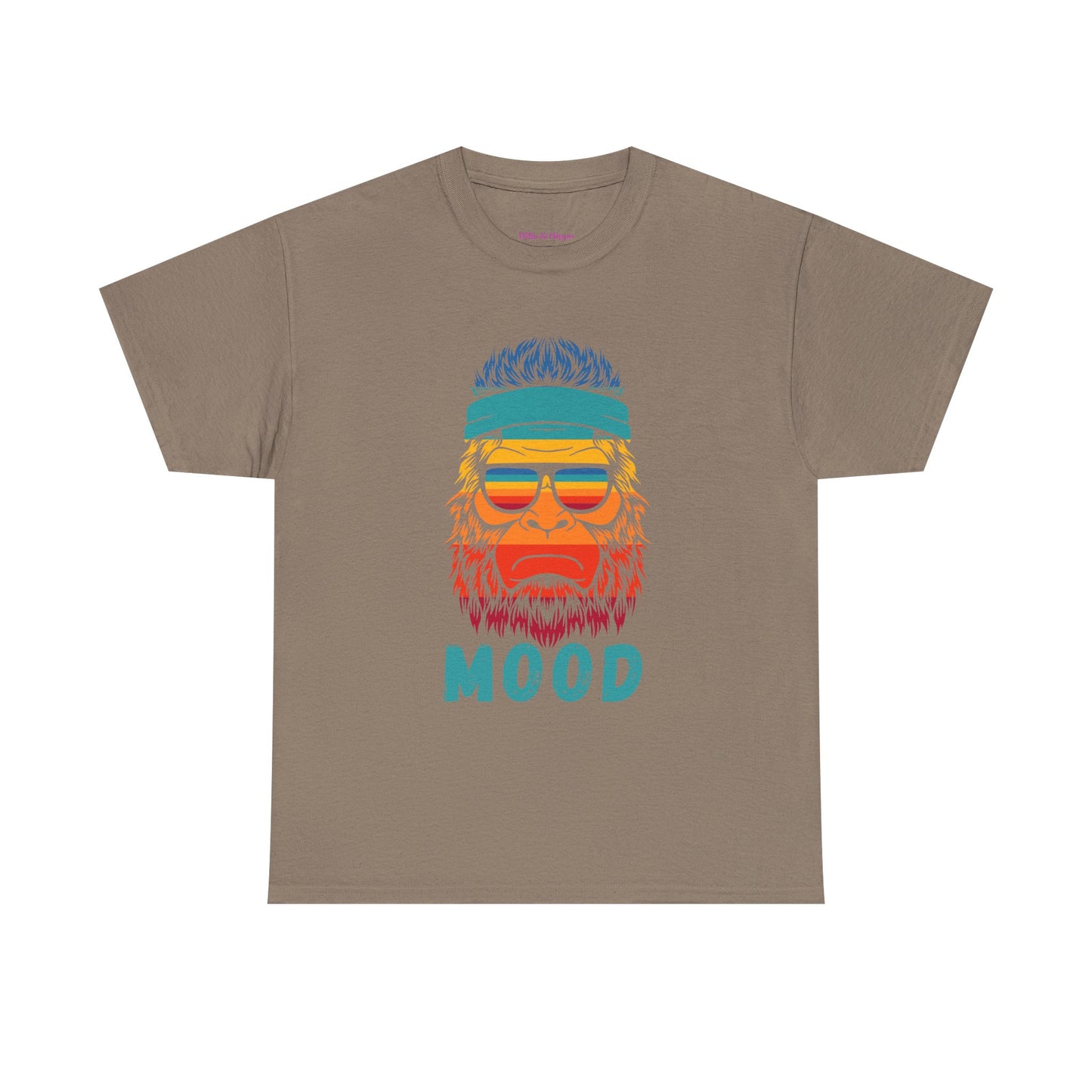 Bigfoot Mood // Retro Mood Unisex Heavy Cotton Tee - Colorful Graphic T-Shirt