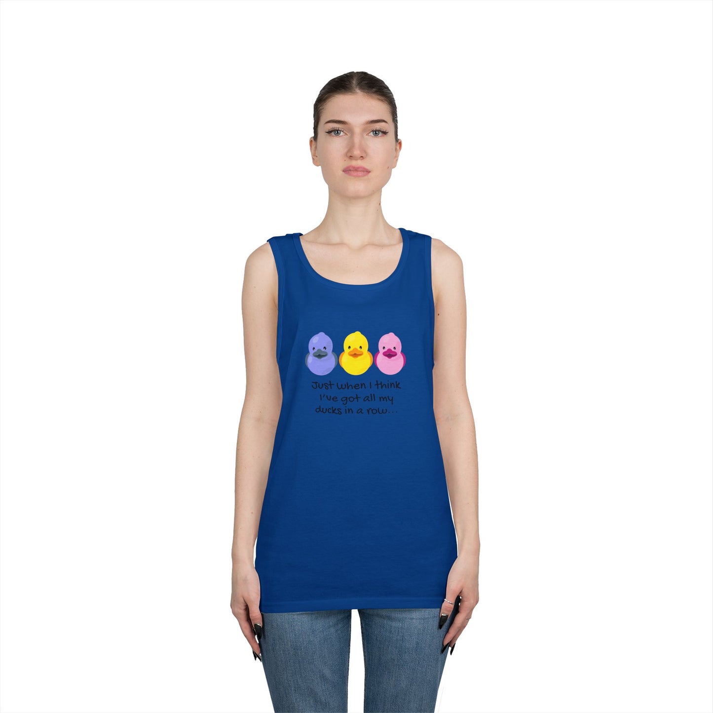 Ducks in a Row // Unisex Heavy Cotton Tank Top