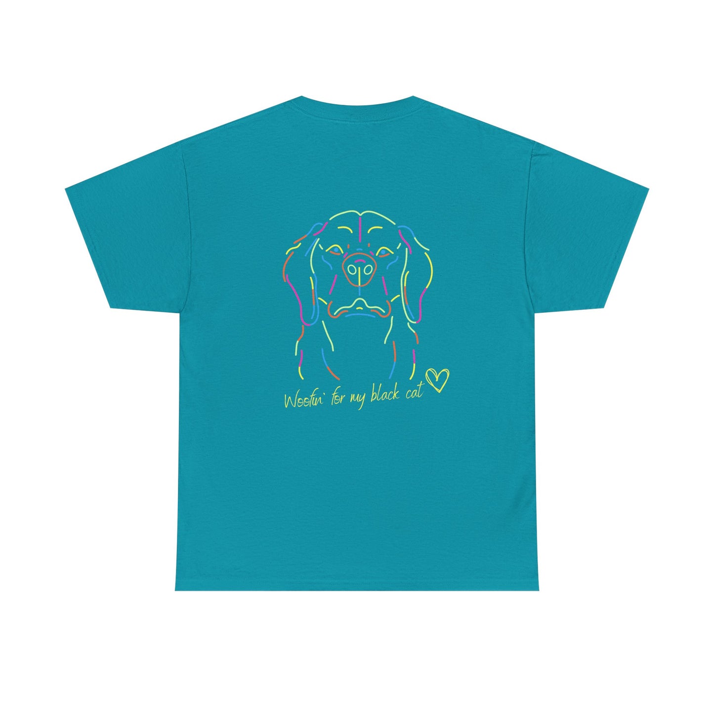 Golden Retriever Woofin' For My Black Cat // Unisex Heavy Cotton Tee - Relationship Dynamics